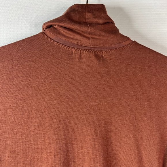 Athleta Womens Havana Terracotta Midi Dress Ruched Sheath Turtleneck Wool XS - Picture 7 of 11